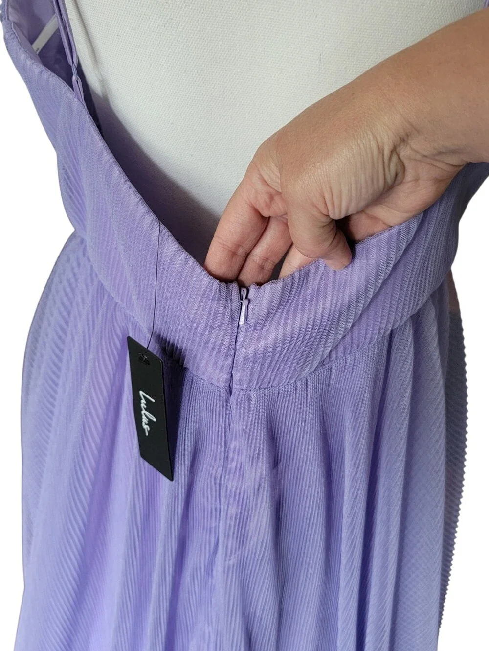 Lulus Angelic Entrance Lavender Pleated Tulle Maxi Dress